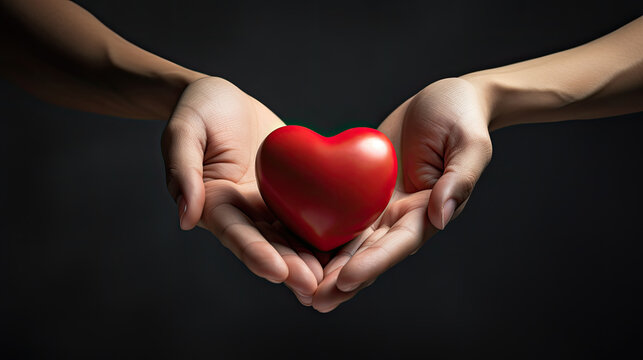 hands holding red heart,health care, donate and family insurance concept,world heart day, world health day,CSR responsibility, adoption foster family, hope, gratitude, kind, concept