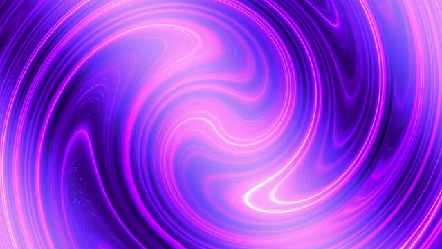 Vibrant futuristic hi-tech abstract motion background. High energy plasma field. Glowing pink blue purple flow. Fractal animation loop. Cyberspace, digital technology, connection. Flowing curved lines