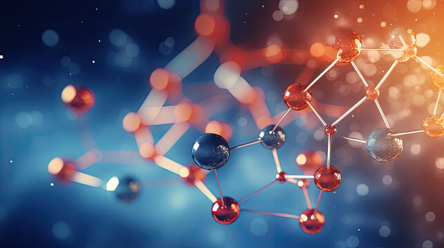 Molecule of sugar on white background. Chemical model, 3d Molecule