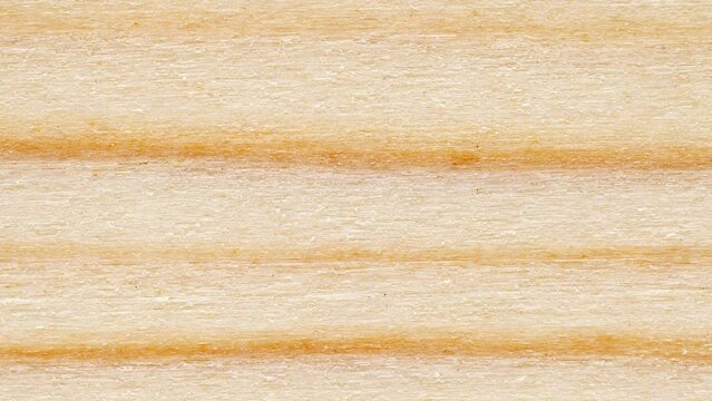 Wooden surface, structure, processed, with horizontal parallel stripes, moving sideways, close-up macro

