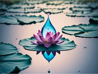 Obraz premium Lotus flowers in lake 