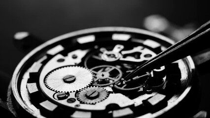 Cog wheel installation, mechanical watch repair