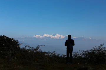 Foto op Plexiglas Kangchenjunga Beautiful view of snowcapped Himalayas Kangchenjunga peak