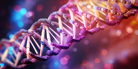 3D Polygonal wireframe DNA molecule. Medical science, genetic biotechnology, chemistry biology...