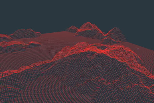 Step into the future with this 3D-rendered wireframe landscape, a technological grid that doubles as a sleek and sophisticated wallpaper