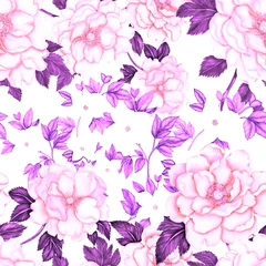 Tischdecke Watercolor seamless pattern with flowers. Vintage floral pattern. Flower seamless pattern. Botanical art. Floral botanical collection. Wedding floral set. Watercolor botanical design.  © Natallia Novik