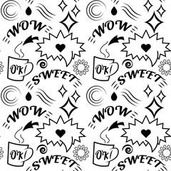 pattern of sweet cupcakes, vector,  pattern with arrows