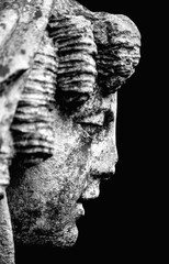 The goddess of love in Greek mythology, Aphrodite (Venus in Roman mythology) against black...