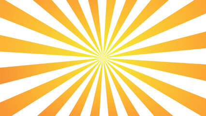 Vector illustration of vectorized sun rays with orange gradient on white background. - obrazy, fototapety, plakaty