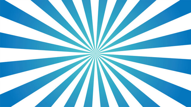 Vector illustration of vectorized sun rays with blue gradient on white background.