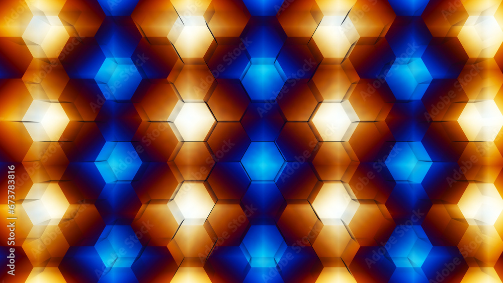 Poster futuristic hexagon background. abstract technology background. technology concept. big data. 3d rend
