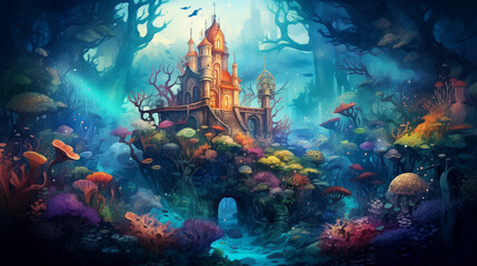 Fototapeta na wymiar underwater fantasy world