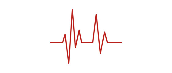 Red heartbeat line icon vector.