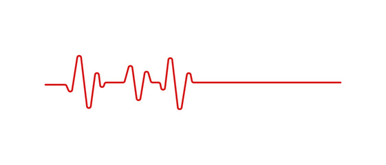 Red heartbeat line icon vector. - obrazy, fototapety, plakaty