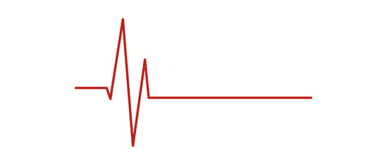 Red heartbeat line icon vector. - obrazy, fototapety, plakaty