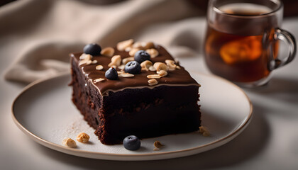 Delightful Brownie Cake Slice