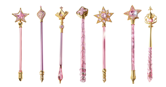 Pink magic wand. Ai generated image