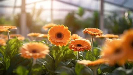 Fotobehang orange gerbera daisies, Transvaal Daisy © VetalStock