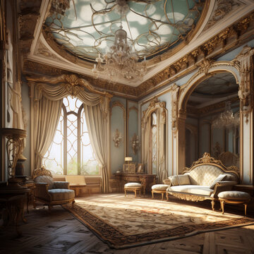 Ampir interior of the church.  Ai generative
