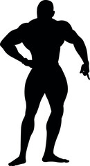 silhouette of a bodybuilder showing back muscles