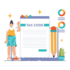 Tax optimization. Financial efficiency, budgeting and economy idea. Taxes planning, declaration preparing and calculation. Flat vector illustration