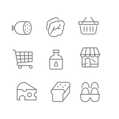 Grocery types icon set - obrazy, fototapety, plakaty