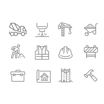 Build and construction icon element set