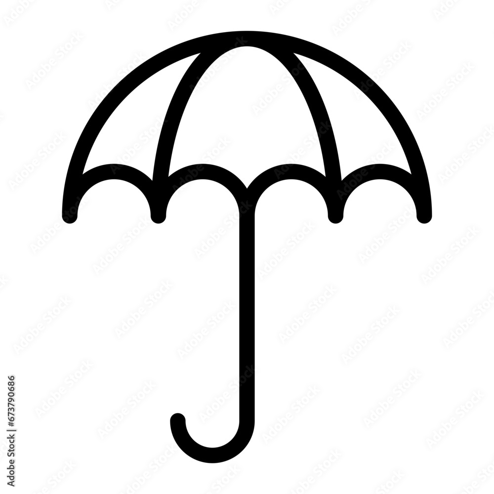 Sticker umbrella line icon