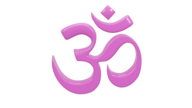 Om or Aum Indian sacred sound icon isolated on transparent background. Symbol of Buddhism and Hinduism religions. The symbol of the divine triad of Brahma, Vishnu and Shiva.	