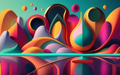 Beautiful abstract geometric 3d shapes for art design