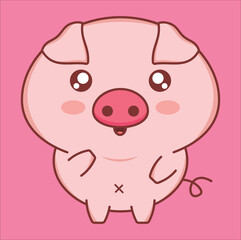 The pig is depicted in a simplified, friendly style, making it suitable for a variety of creative projects. suitable for coloring book, sticker, t-shirt, mug. Eps 10

