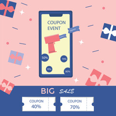 banner coupon event vector illustration