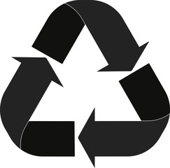 Isolated icon of green triangle recycle with gradient black for ecology, green, recycle and reuse...