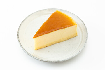白背景いチーズケーキ