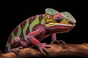 Obraz premium Colorful Lizard Perched on Vibrant Tree Branch
