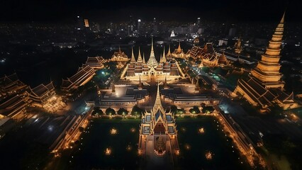 Naklejka premium The Elegance of Thai Temple Architecture Uncovered
