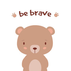 Obraz na płótnie Canvas Children's illustration with a cute bear. baby shower greeting card