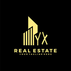 YX Initials Real Estate Logo Vector Art  Icons  and Graphics