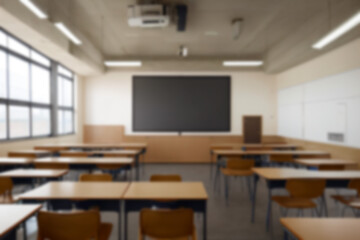  Blur of empty classroom as background.