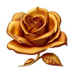 Gold Rose Floral Illustration: Elegant Botanical Design