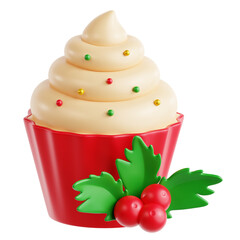 3D Illustration of Delightful Cupcake for Festive Dessert