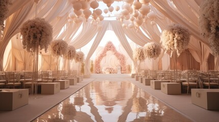 The decoration of a wedding reception, Minimalist stage designs. - obrazy, fototapety, plakaty