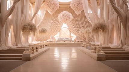 The decoration of a wedding reception, Minimalist stage designs.