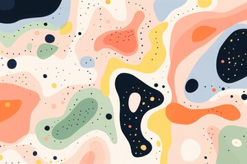 Pastel Shapes on White Background. Playful Abstractions with Simple Forms.