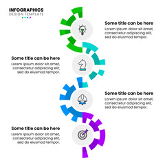 Infographic template. Abstract line with 4 steps