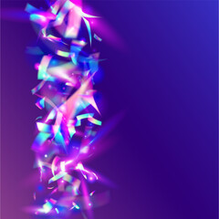 Hologram Effect. Purple Laser Glare. Party Burst. Bokeh Background. Blur Carnaval Sunlight. Digital Art. Cristal Confetti. Fantasy Foil. Pink Hologram Effect