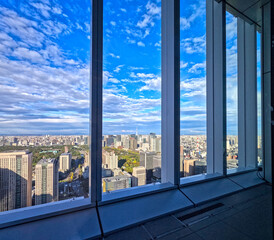 高層ビルからみる東京の都心風景