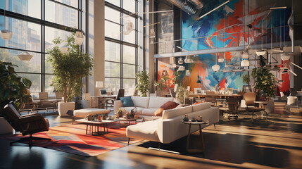 Modern co working space in a start up