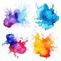 A Vibrant Quartet of Multicolored Inks
