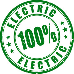 Green energy label, electric power stamp